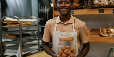 Smiling Bakery Worker Smiling Bakery Worker